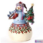 Jim Shore Snowman with Christmas Tree & Pipe